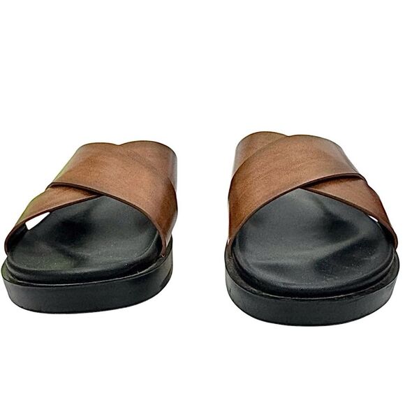 Stacy Adams Daniel Cross Strap Mens Slide Sandal - Brown Pre-Owned Size 10 M - Picture 8 of 10